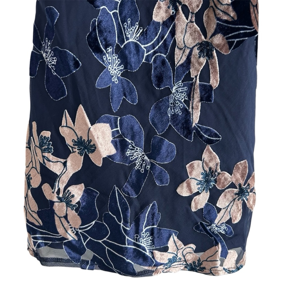 Hello Molly Ninety Kisses Blue Mocha Print Velvet Burnout Slip Mini Dress Size M - Picture 4 of 16